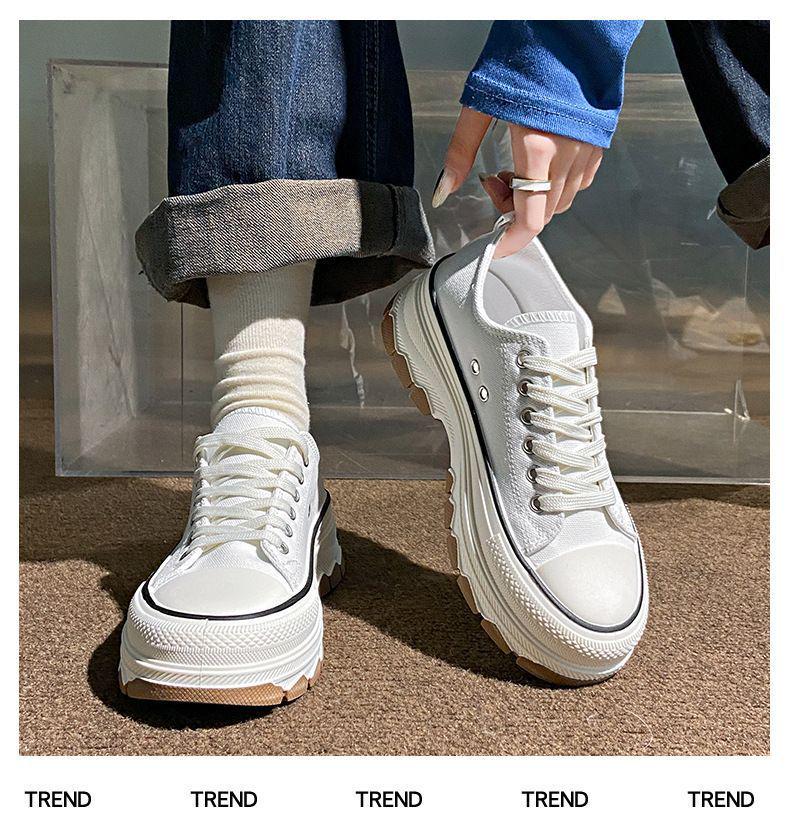 Dámské tenisky s tlustou podrážkou a zvýšenou výškou v barevném bloku na podzim 2025 - Prodyšné a všestranné ležérní tenisky pro tátu