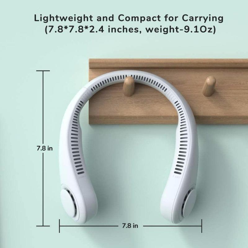 Outdoor Mini Neck Fan Portable Bladeless USB Mute Sports Fans, 3-speed Ultra Endurance Function, Perfect Summer Gift