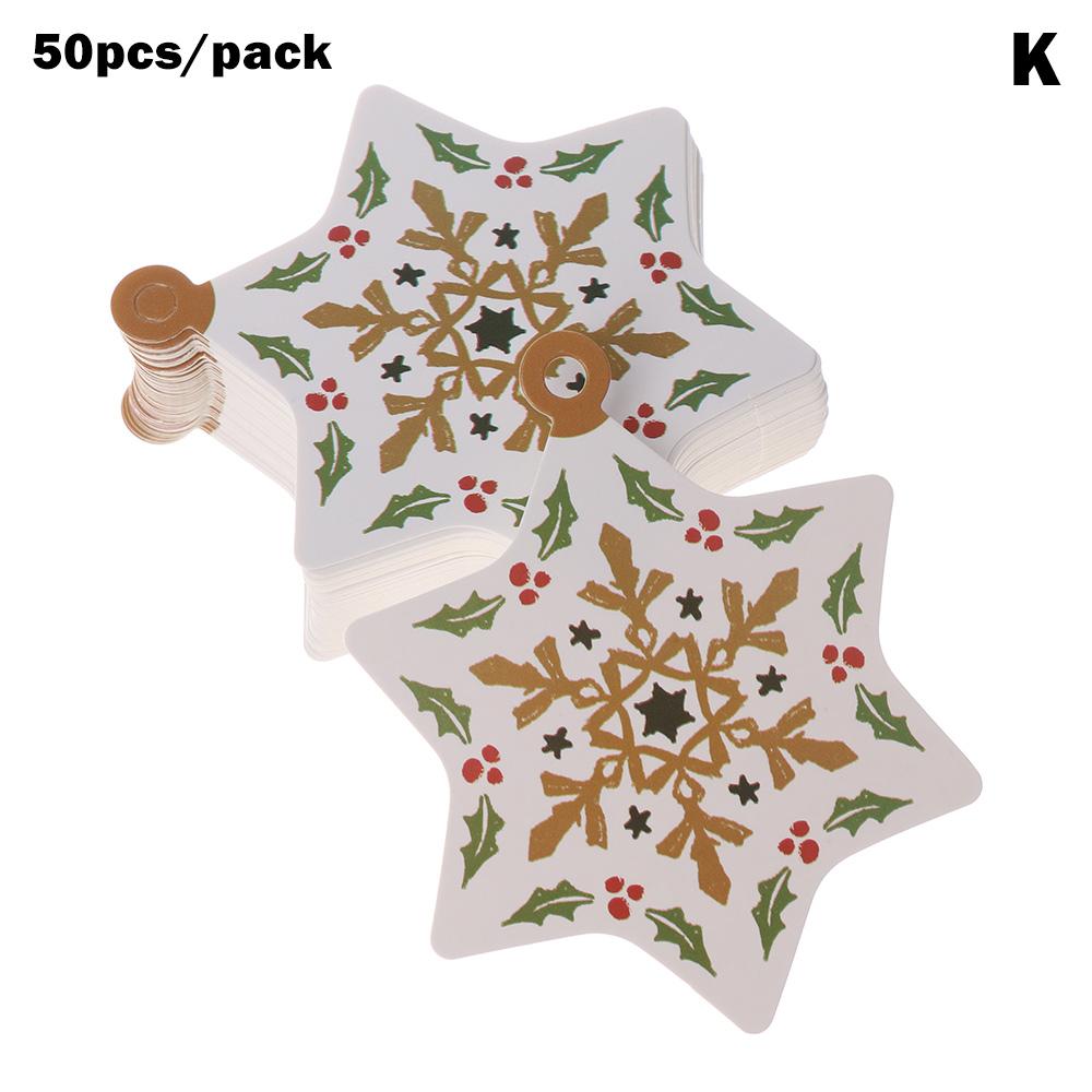 50PCS Merry Christmas DIY Kraft Tags Labels Gift Wrapping Paper Hang Tags Santa Claus Paper Cards Xmas Party Supplies