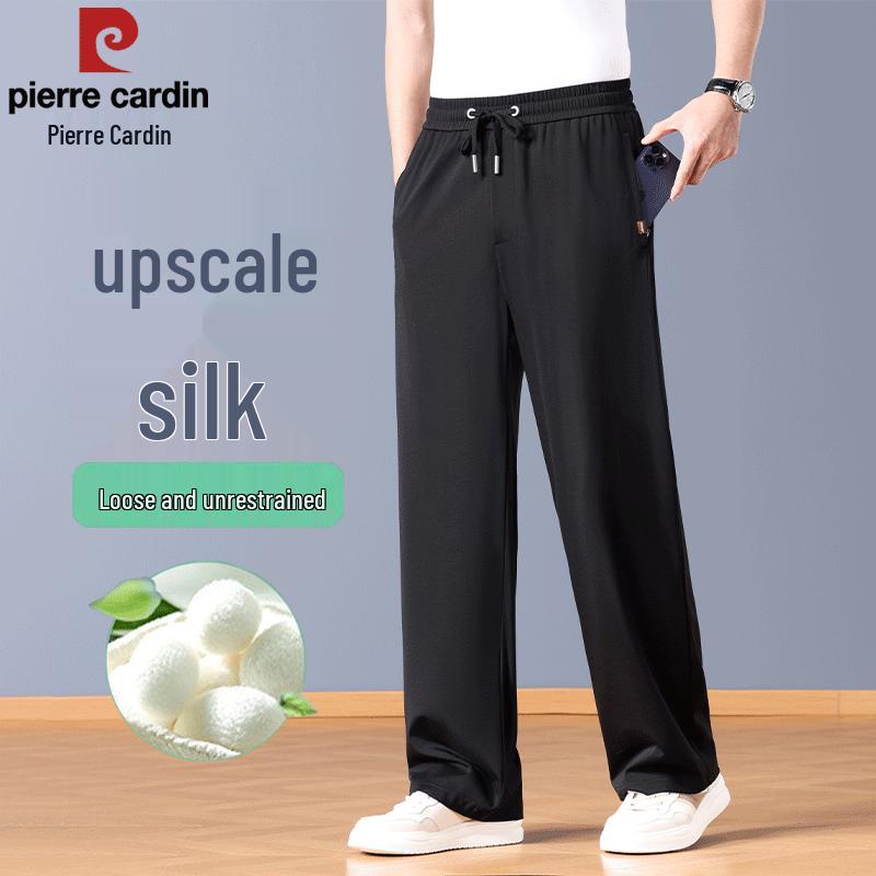Pierre Cardin Men's Summer Silk Blend Casual Straight-Leg Pants