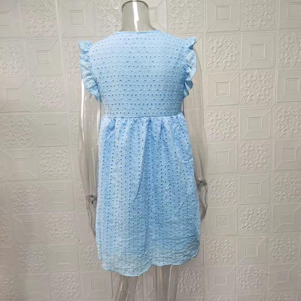 New Arrival Women's Fashion V-Neck Dress Hollow Out Lace Crochet Elegant Casual Dress for Women
