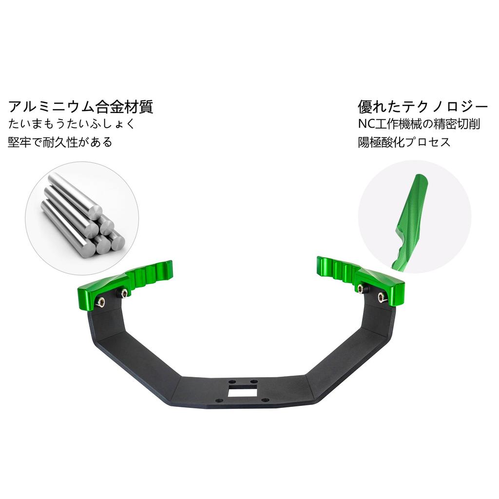 Motikvans Ninja 400 Grab Bar, Tandem Bar Assist Grip, Side Grip, Rear Armrest Balance Holder for Kawasaki Ninja 400, Z400, Ninja 250, and Z250 (Green)