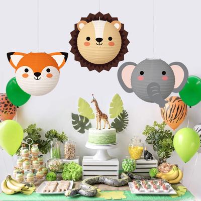 Zvířecí lampion Roztomilý Kreslený Dekorativní Krásná Atmosféra Rekvizity Papírový Lesní Zvířecí Hlava Lampion pro Festival