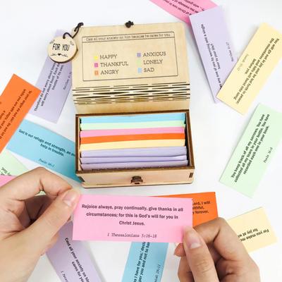 Handmade Wooden Bible Verses Box with 150 Scripture Cards Christian Prayer Box Positive Daily Encouragement Inspirational Gift for Women Men