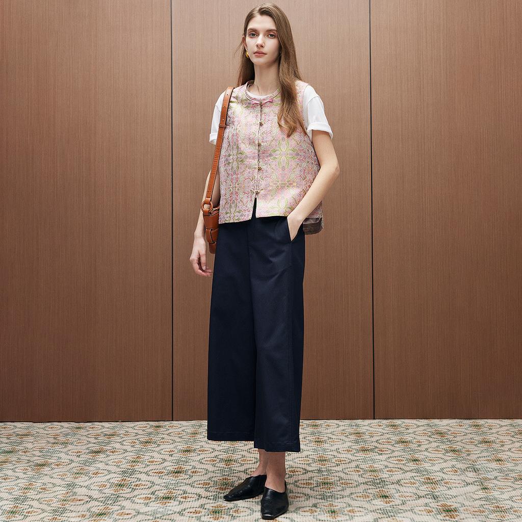 26 Summer New High Waist Wide Leg Pants with Mulberry Silk, Versatile and High Grade, Slim and Casual Pants for Women