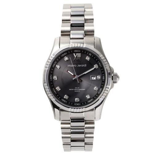 

Mauro Geraldi Solar Watch, All Stainless Steel, 10 ATM Water Resistant, Calendar, Zirconia, MJ037 (MJ037-4/Silver)