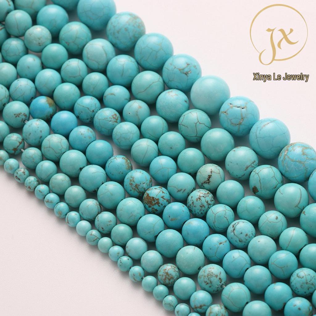 Natural Blue Turquoise Magnesite Round Beads for DIY Jewelry & Bracelets