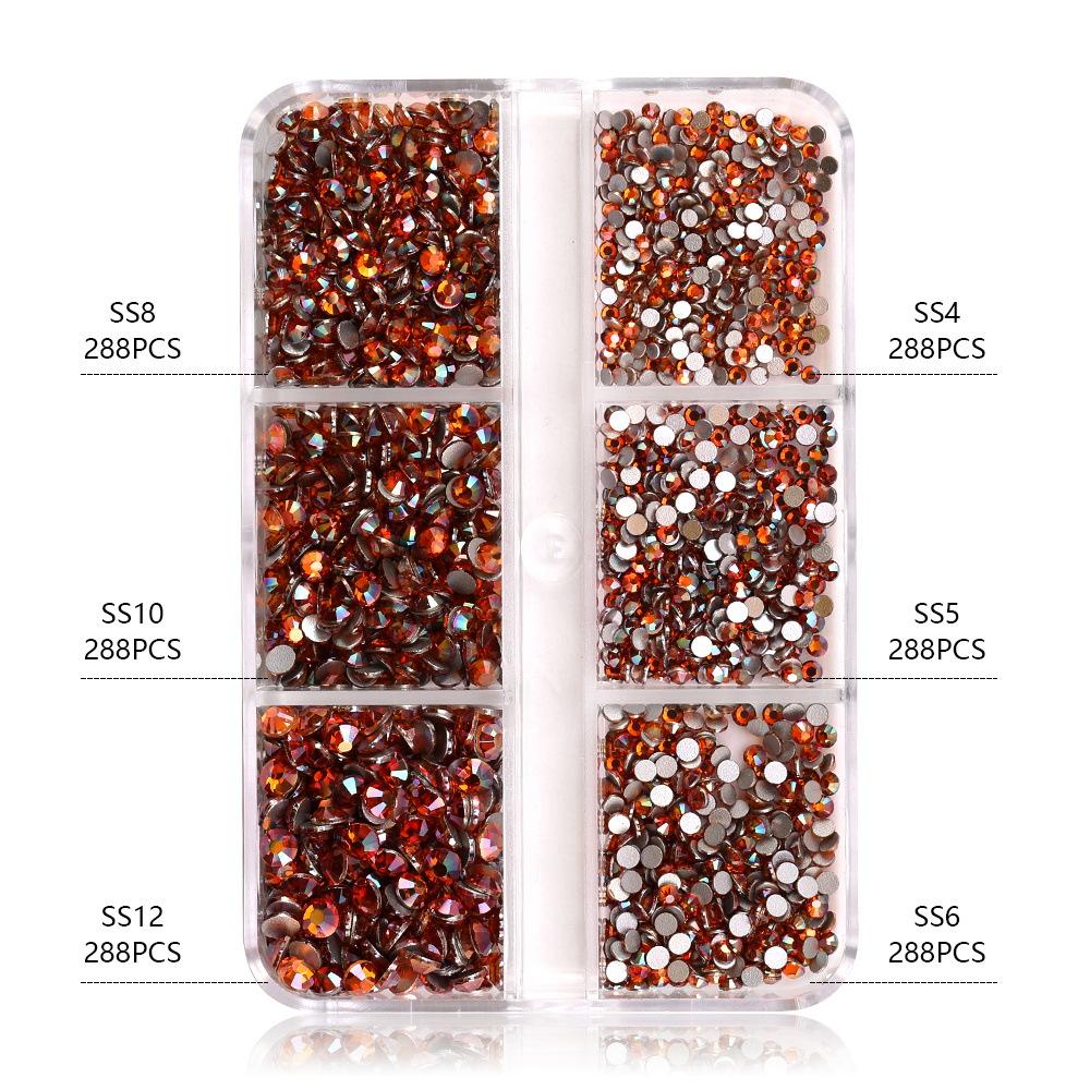 Ss4-Ss12 Boxed Nail Art, Flat Bottom Rhinestone Diy Nail Art Diamond Nail Decorative Accessories 1728 Pcs