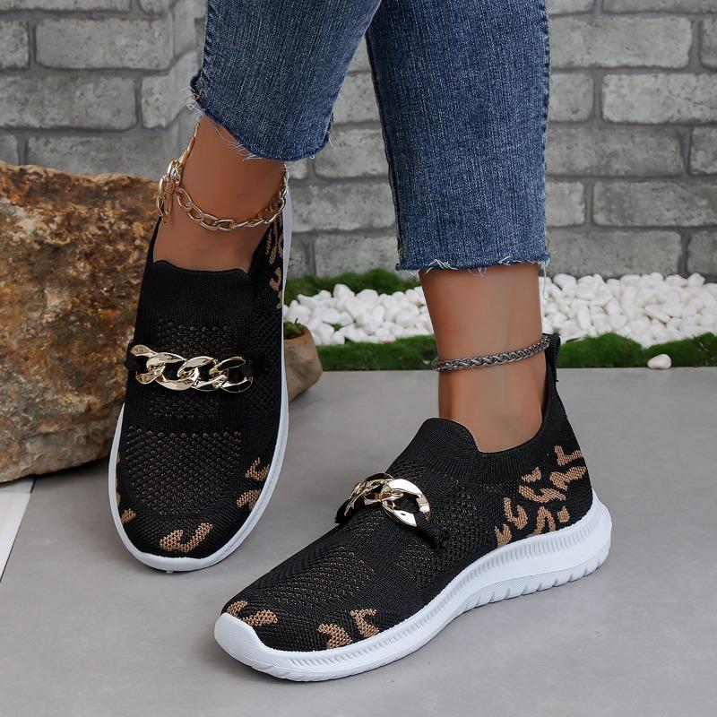 New Summer Fashion Walking Women's Flat Shoes Metal Decorative Mesh Comfortable Breathable Casual Sports Shoes NO:026