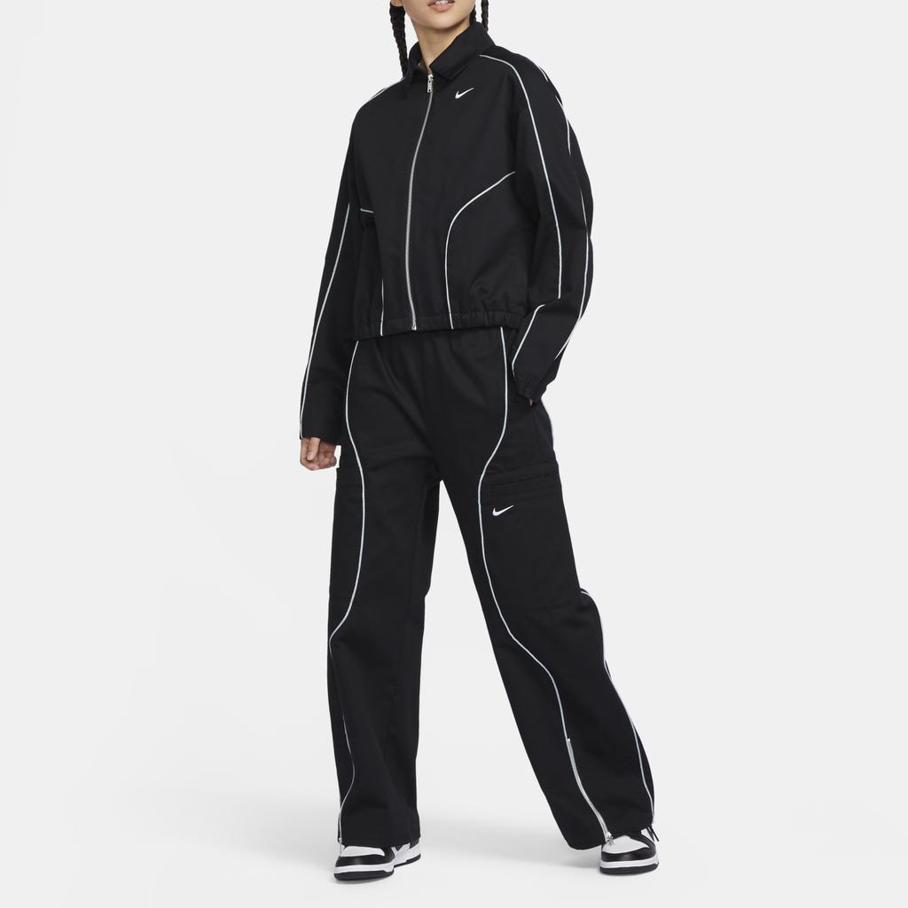 Nike Logo Woven Drawstring Casual Pants Women Bottoms Black FN1950-010