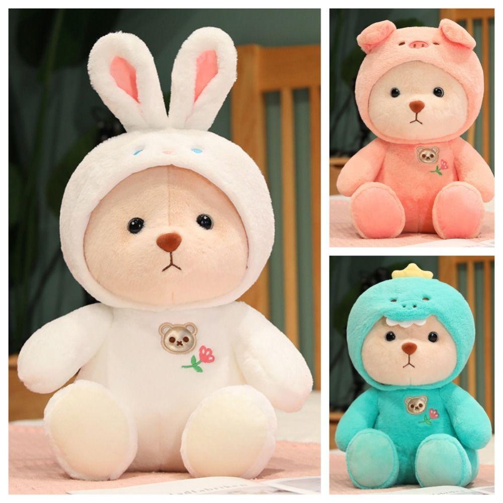 PP Cotton Dinosaur Bear Plush Toy Dressed Transformed Into Bear Doll  Home Decor