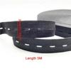 Black White Button Hole Elastic Belt Adjustable Hole Flat Band Elastic Stretch Belt DIY 1.5/2/2.5/3cm Width