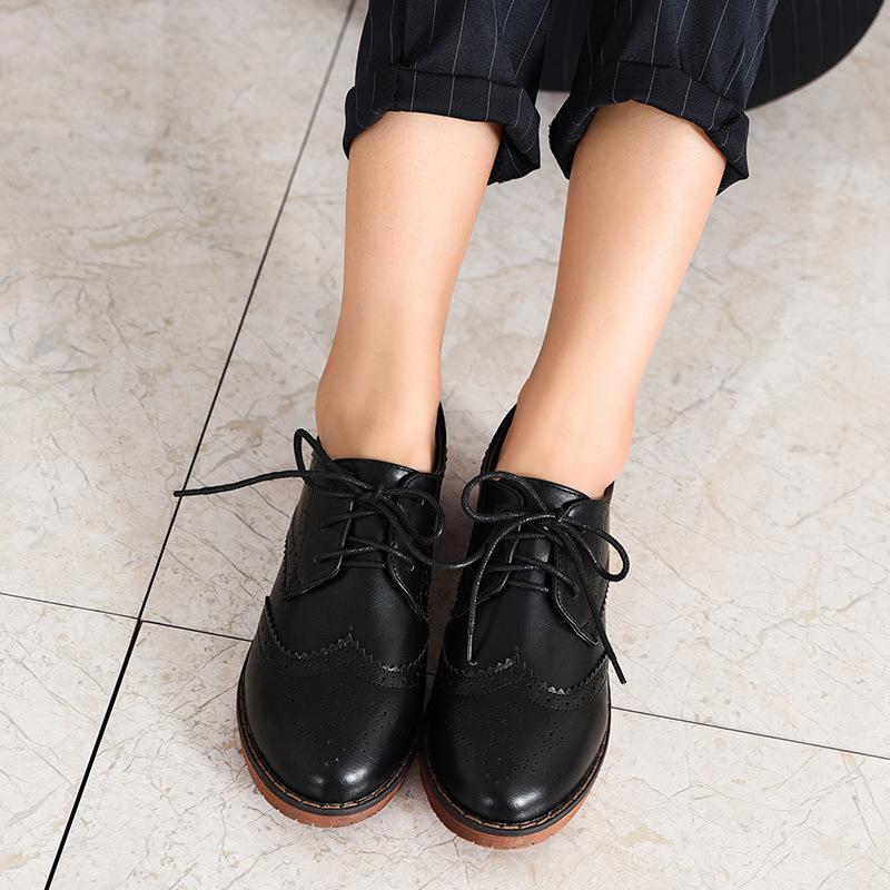 Fashion PLUS Size 34-43 Brogue Oxford Shoes Women Flats New Spring 2025 Fashion Women Shoes Sapatos Femininos Sapatilhas Zapatos Mujer