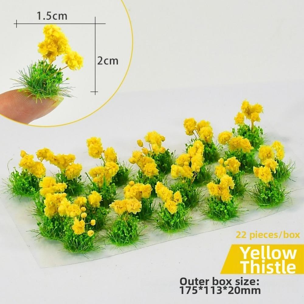 22pcs/set Multicolors DIY Miniature Garden Decor Plastic Landscape Wargame Grass Tufts