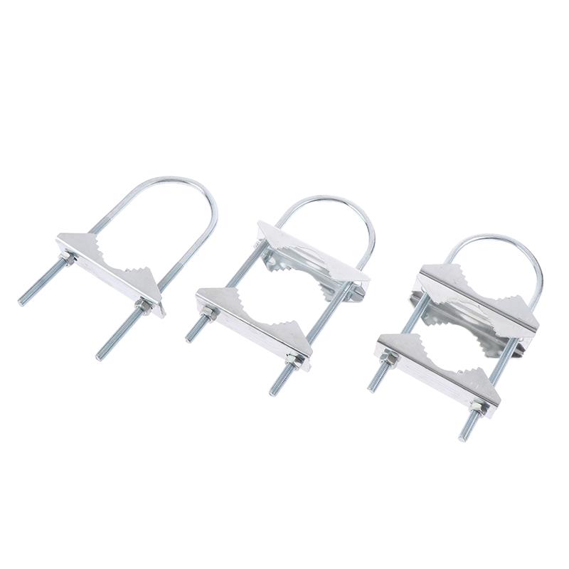 M6U Bolts Heavy Duty Anti-Rust Mast To Mast Mount Bracket Kit For TV CB Ham Double Antenna Mast Clamp V Jaw Block