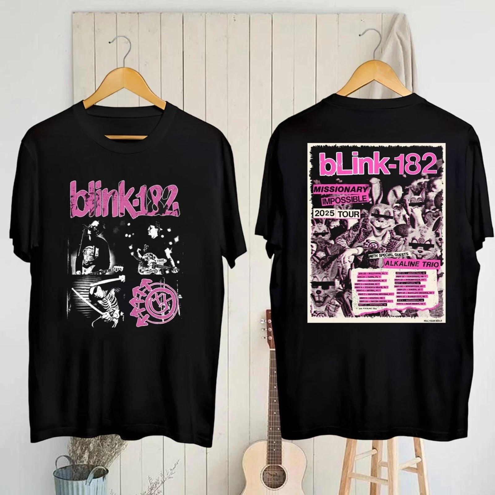 SALE! Blink-182 Missionary Impossible Tour 2026 T-shirt Rock Band Blink-182 XXL