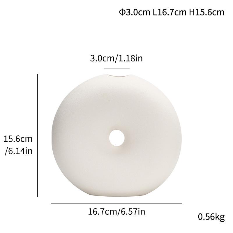 Yuhuan Wabi-Sabi Ceramic Art Vase - French Luxury Decor Ornaments with Flowers