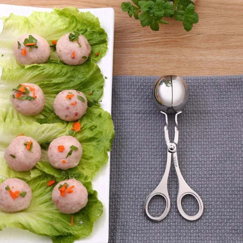 Stainless Steel Meatball Clip, Fish Ball, Rice Ball Making Mold Tool, Convenient Kitchen Meatball Maker