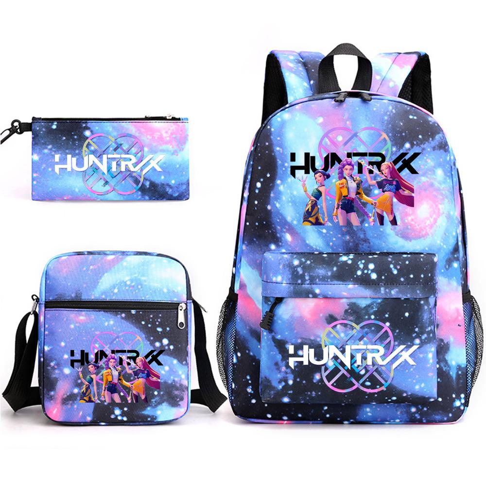 3Pcs/set Anime Printed Backpack with Shoulder Bag Pencil Case for Teenager Student Boy Girl SchoolBag Large Capacity Waterproof Bookbag Kid Gift