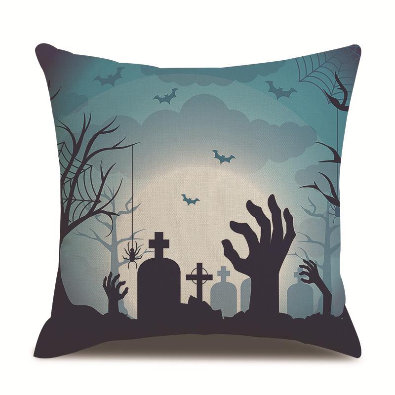 Halloweenský lněný povlak na polštář Tištěný povlak na polštář