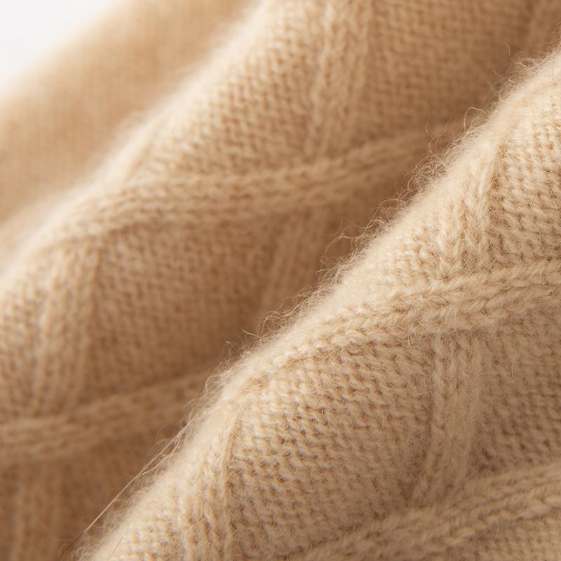 Women 100% Pure Cashmere Beanie Hat Pom Pom Detail Cable Knit Winter Warm Soft Slouchy Skullies Cap Cold Weather Accessory