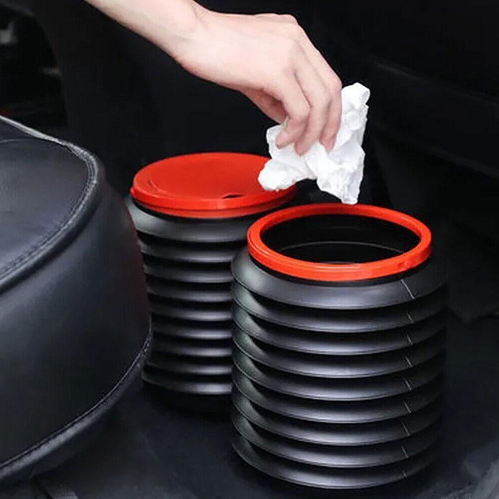 Trash Bin Garbage Can Car Wash Telescopic Bucket Folding Garbage Organizer Holder Trash Black Universal S0M8