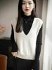 New Year Women's V-Neck Sleeveless Shiny Layered Plus-Size Wool Vest for Spring and Autumn