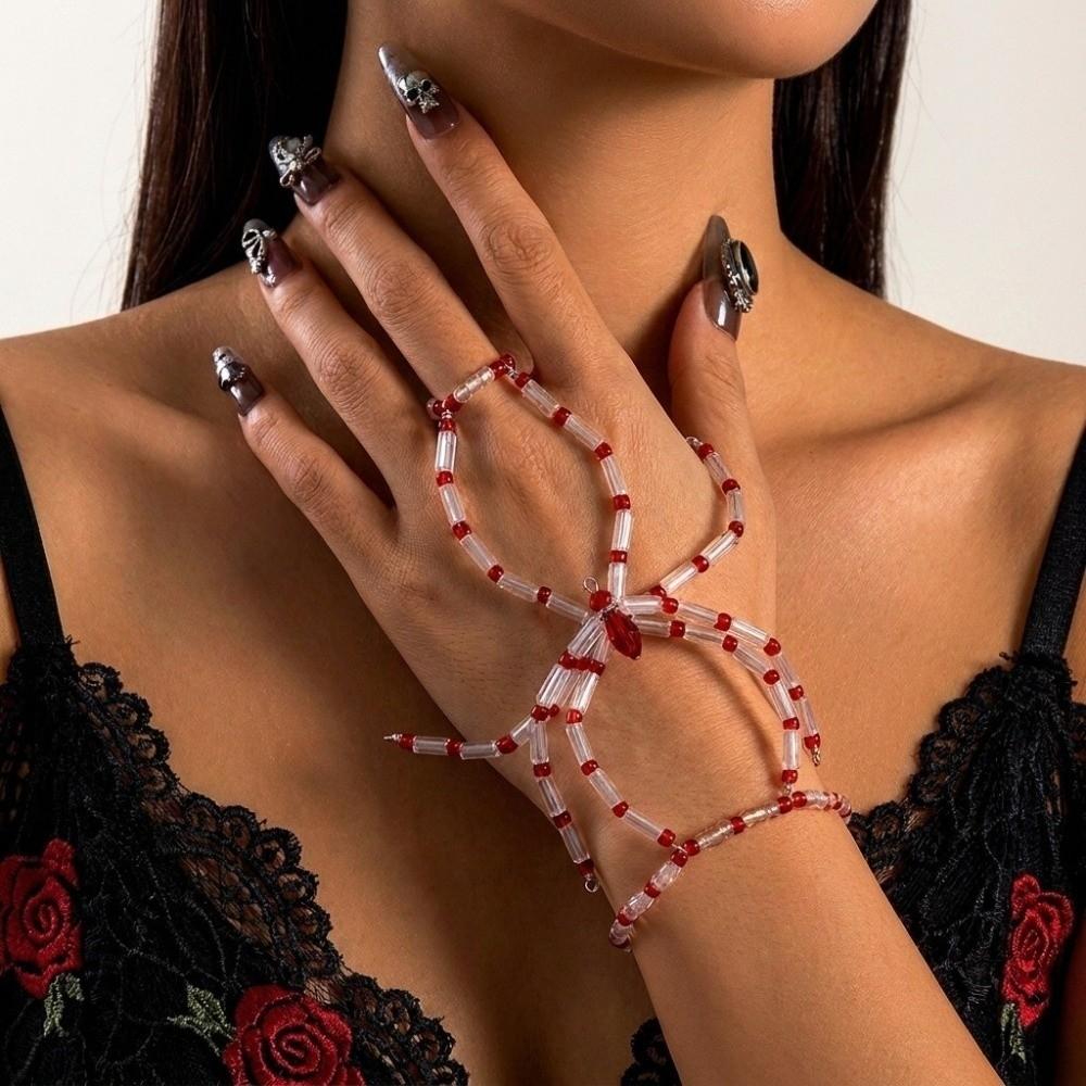 Dunkler Punk Halloween Armreif Elastische Halloween Handdekoration Lustige Spinne Stretch Armbänder Mädchen
