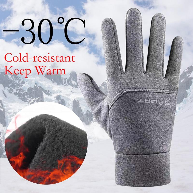 Winter Thermal Gloves For Men Waterproof Windproof Gloves Snowboard Motorcycle Riding Driving Warm Touchscreen Zipper Gloves