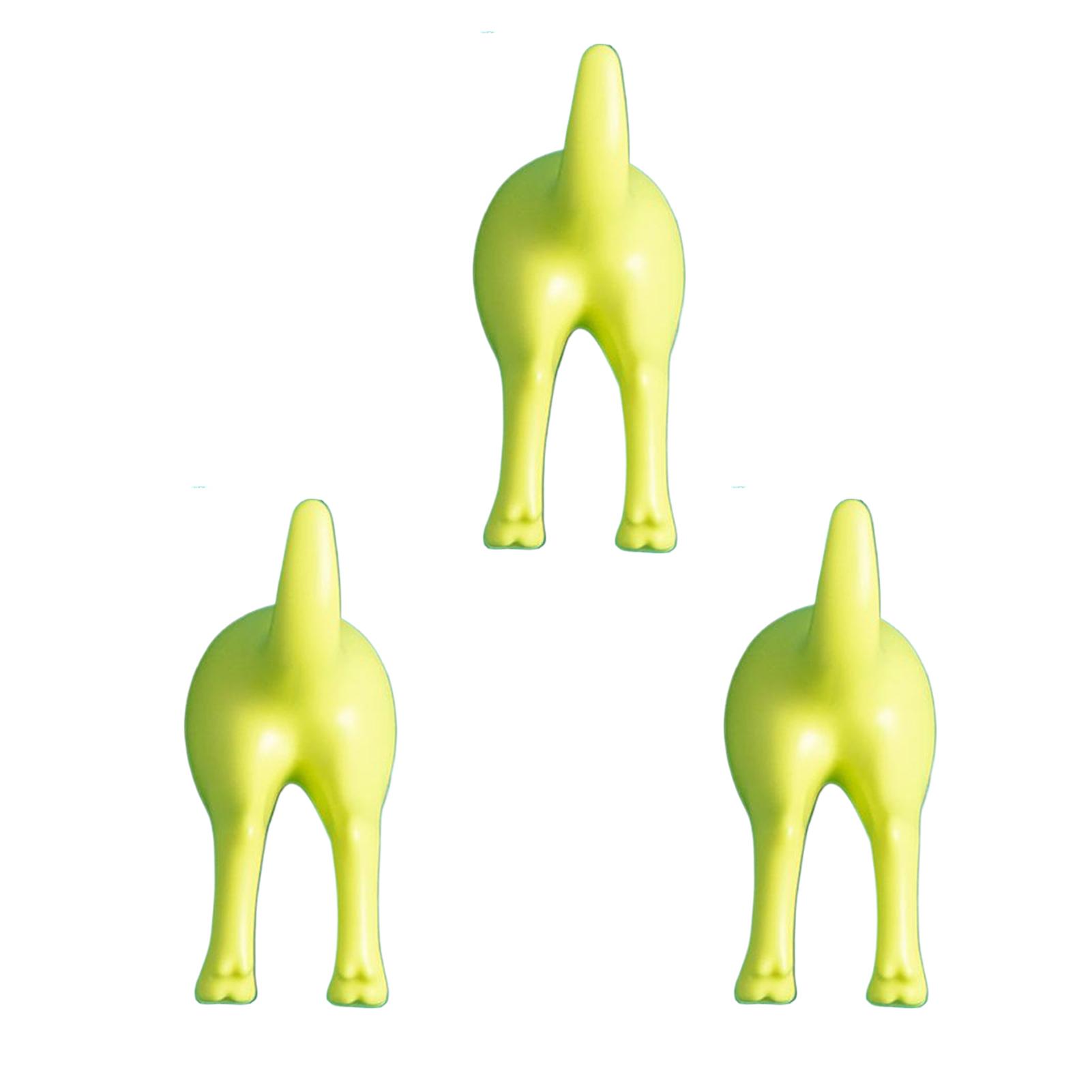 

3PCS/SET Cartoon Hook Self Adhesive Dormitory Bedroom Door Hanger Hook Key Umbrella Towel Cap Coat Rack Wall Animal Decor Rack зелений