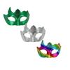Men's Halloween Half Face with Multi Horns and Elastic - 3 Pack Assorted Colors