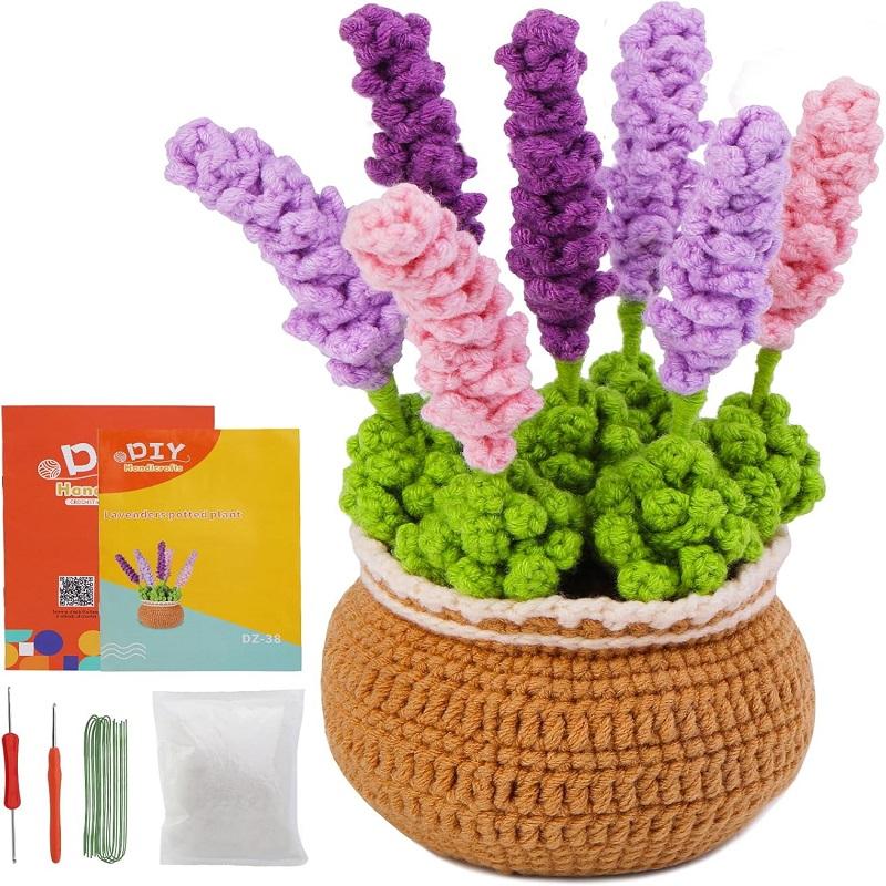 Flower Crochet Kit for Beginners Crochet Starter Kit for Complete Beginners Adults Crocheting Knitting Kit with Tutorials