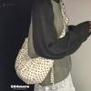 Vintage Polka Dot Niche Cute Lace-up Pleated Shoulder Crescent Saddle Bag Versatile Messenger Handbag