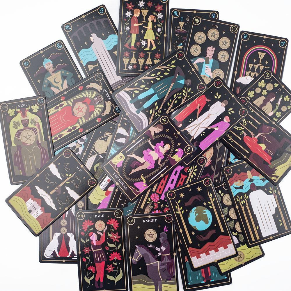 Tarot Magick Deck Tisch-Orakelkarten für Party-Wahrsagerei und spirituelle Einsicht Brettspiel