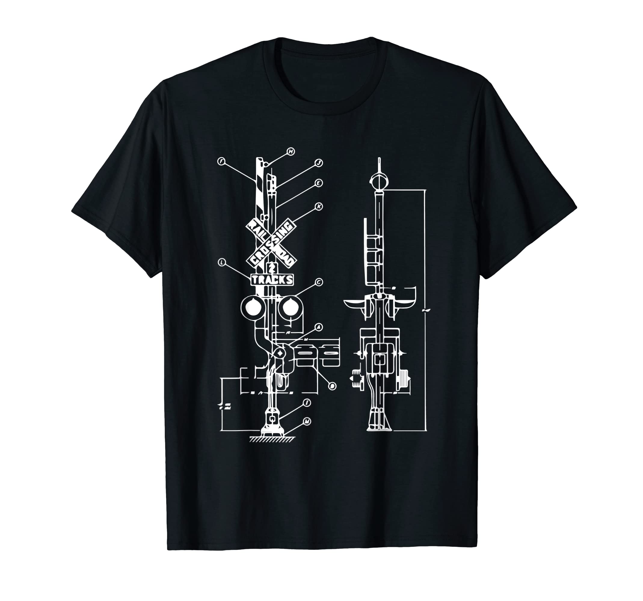 

Vintage Model Railroad 10 Crossing Drawings Model Train T-Shirt