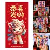 6/12Pcs Folding Horse Year Red Envelope Fu Lucky CNY Packet Envelopes Red Spring Festival Chinese New Year Party Supply