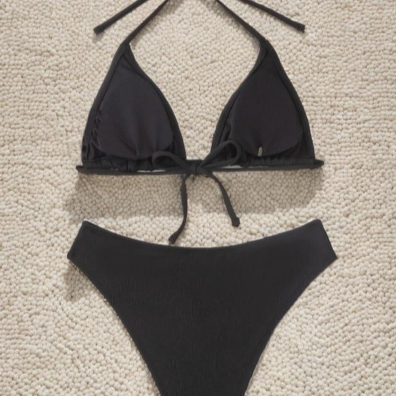 New pit strip triangle cup lace-up sexy bikini swimsuit swimsuit women