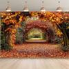2D Plane 1 Piece of Autumn Maple Leaf Tunnel Photography Background Fabric Suitable for Studios and Households