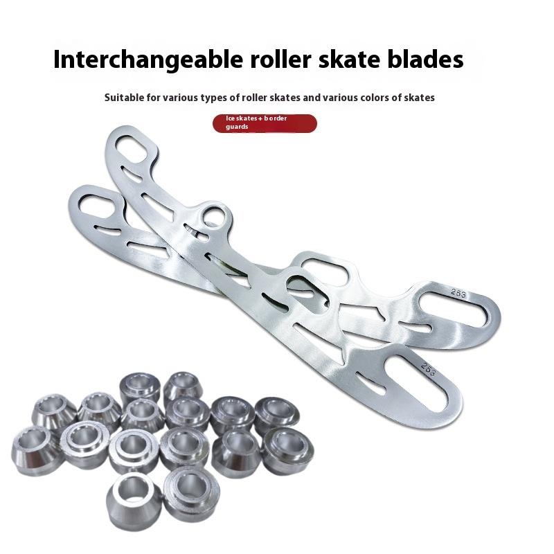Stainless Steel Ice Skating Blade Set Inline Figure Skate Blades Replacement for Skate Shoes Sizes 220/253/290MM
