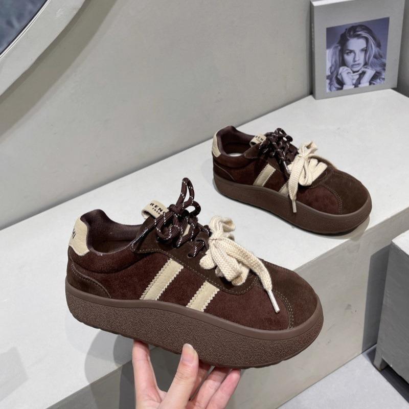 Retro-style Women's New Shoes, Casual Sports Platform Shoes, Thick-soled Height-increasing Shoes