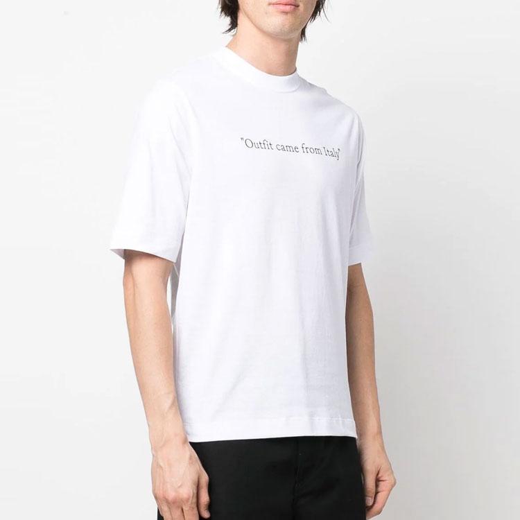 Off-White From Italy Skate Tee White/Black Men Tops OMAA119S22JER0020110