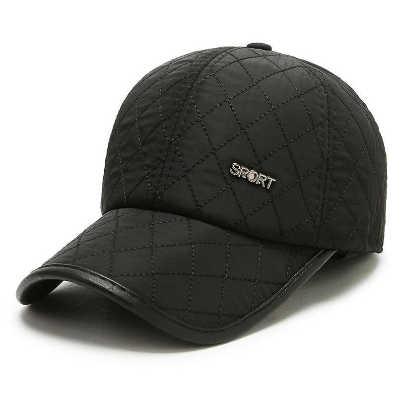Nouvelle Casquette de Baseball d'Hiver pour Homme avec Oreillettes Protection Auditive Extérieur Épaisse Chaude Snapback Chapeaux de Vieux Papa A192 56-60CM