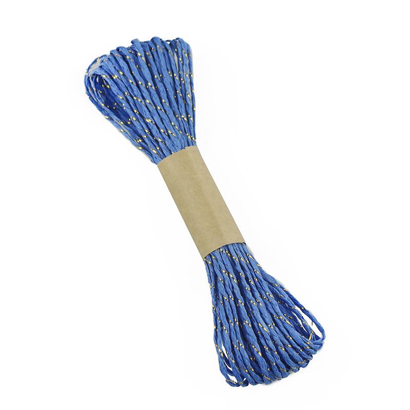 

Двухрядная бумажная веревка с золотой нитью 10 м/галстук, подарочная коробка, связка цветов, ручная работа, бумажная веревка для поделок with gold wire - sapphire blue G88 * 10M/tie