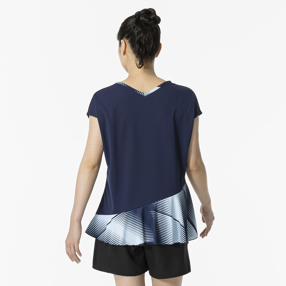 Game Pageant Size Short Dynamotion Officially Approved by the Japan Badminton Association Women's Tennis/Badminton Shirt, Blue, M, 62JAB206, Sleeve,