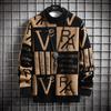 Herr Stickad Tröja Randig Pullover Tryck Rundhalsad Tröja Höst/Vinter Designerkvalitet Casual Herrkläder Jumper