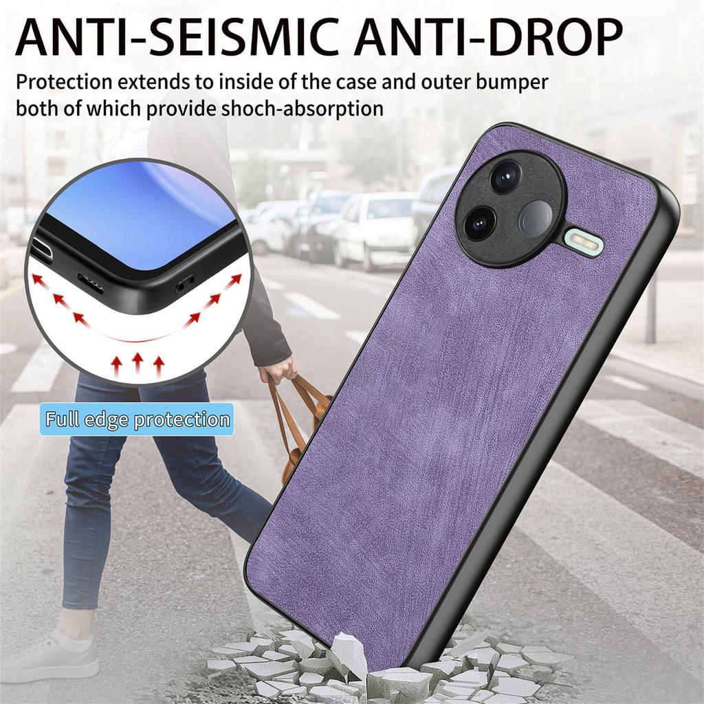 For Xiaomi Poco F7 Pro 5G/Xiaomi Redmi K80 5G Case Shockproof Slim Retro Leather Phone Back Cover