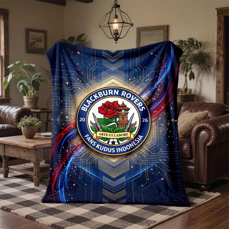 Blackburn Rovers Football Print Flannel Blanket Soft Warm Sofa Bed Throw Blanket For Home Office Bedroom