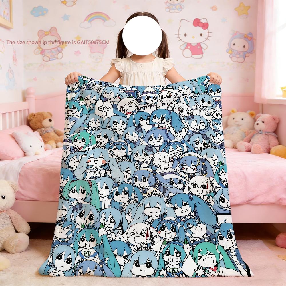 Blanket For H-HHatsune-e Soft Throw Cute Blanket CV01M-MMiku for Picnic Bed Sofa Home Bedroom Cozy Warm Comfortable