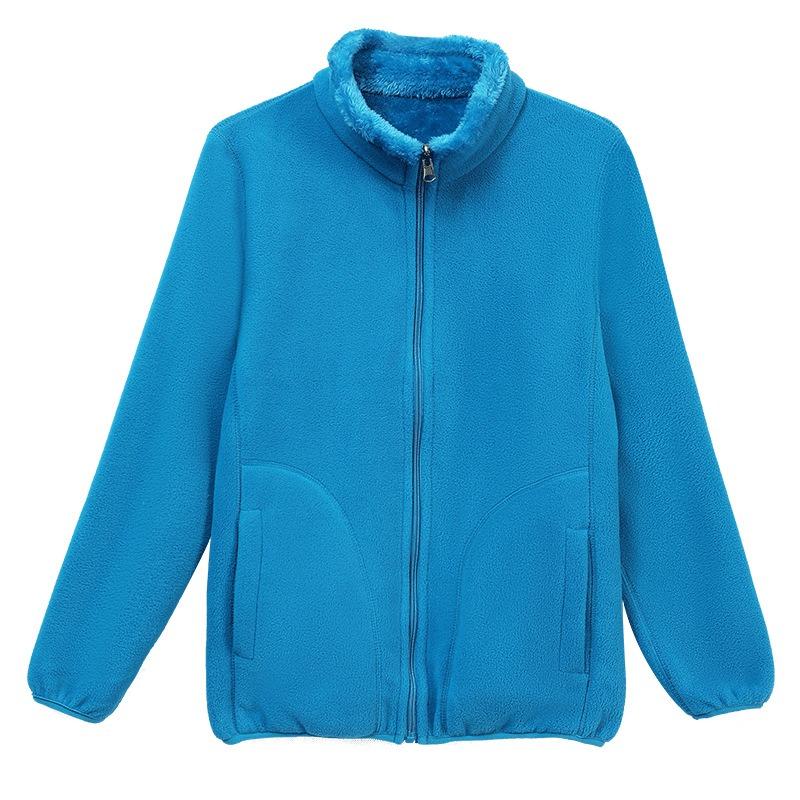 Double-sided wear fleece thickened mother coat autumn and winter fleece fleece in women's clothing in the elderly fleece sweater