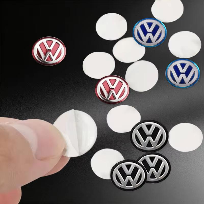 5/10Pcs 14MM Car Remote Key Badge Emblem Metal Logo Stickers For VW GTI Polo Golf Passat Tiguan B8 Arteon Touareg CC Taigo Caddy ze0